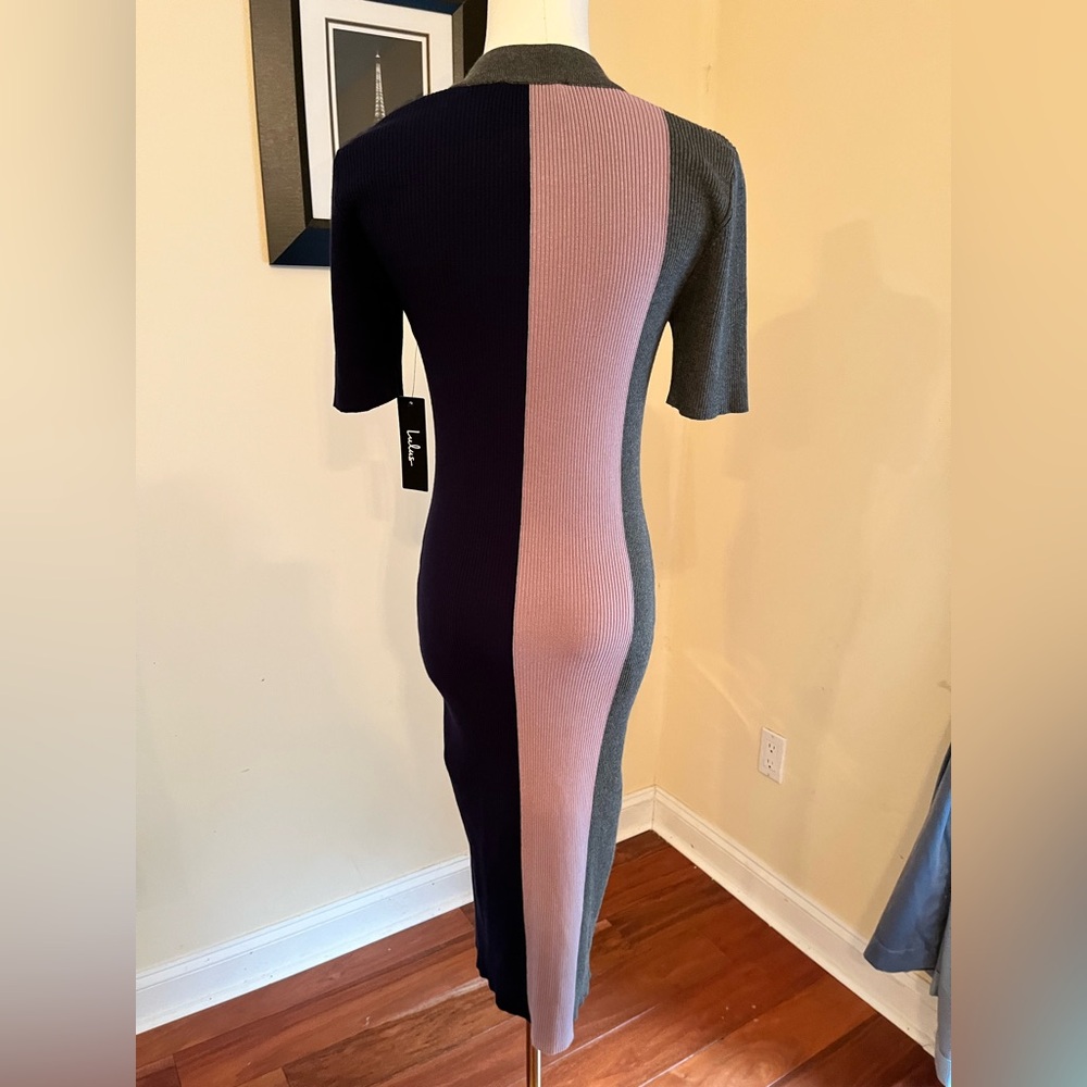 Lulu's Diana Navy Colorblock Sweater Dress - Picture 6 of 6